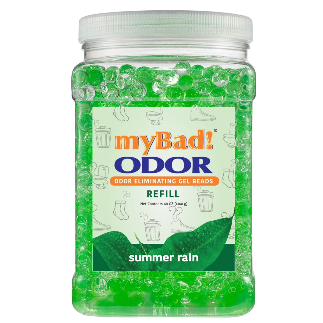 my Bad! Odor Eliminator Gel Beads 48 oz Refill - Summer Rain