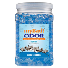 Load image into Gallery viewer, my Bad! Odor Eliminator Gel Beads 48 oz Refill - Crisp Cotton
