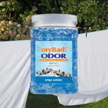 Load image into Gallery viewer, my Bad! Odor Eliminator Gel Beads 48 oz Refill - Crisp Cotton
